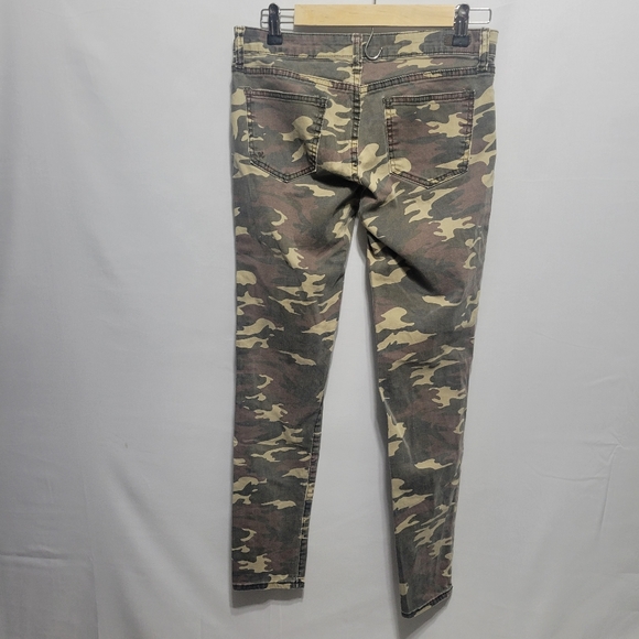 Kut from the Kloth Skinny Camo Jeans Womens 4 Zip Faux Pockets Camouflage - Picture 4 of 8